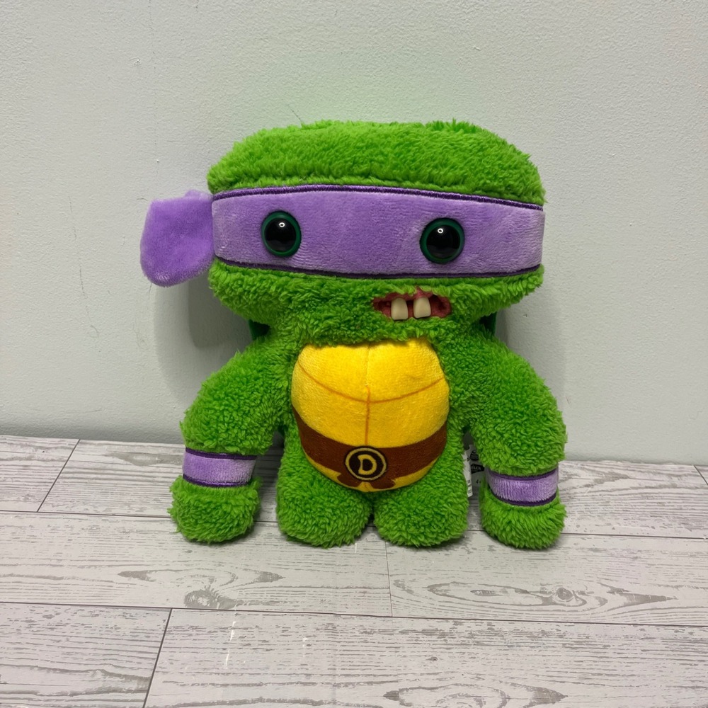Fuggler TMNT Donatello Plush Funny Ugly Monster Green Purple Ninja Turtle 9 inch